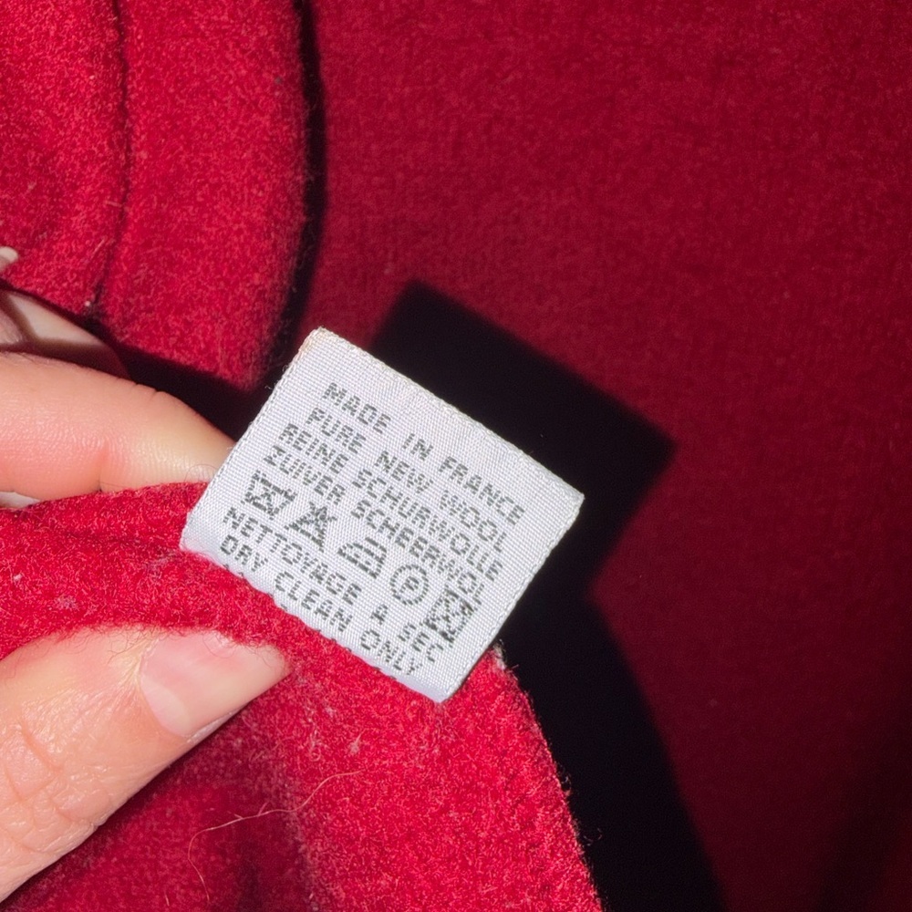 Saint James Red Cardigan virgin wool Sweater old money quiet luxury France - Picture 7 of 8